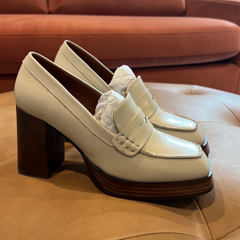 ALOHAS Busy Ivory Leather Loafers